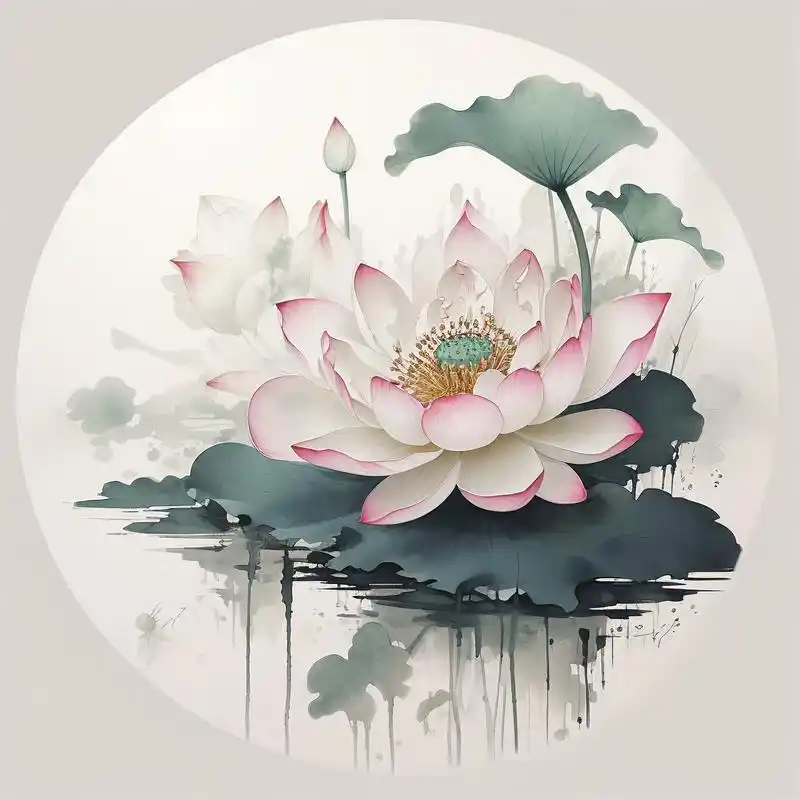 莲花佛系头像94心境如莲 这组莲花佛系头像,融合了中国水墨的韵味与