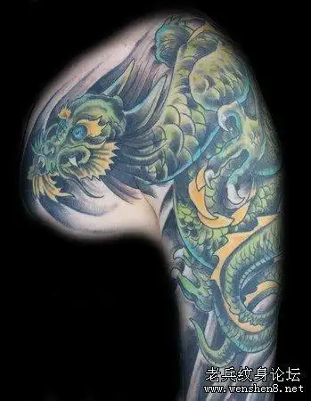 个性披肩龙胸部过肩龙彩色半胛龙披肩龙纹身图案tag标签:个性半胛彩色