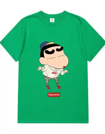 蜡笔小新联名t恤男女卡通短袖2018夏季潮牌纯棉情侣装ins超火 xc-sup