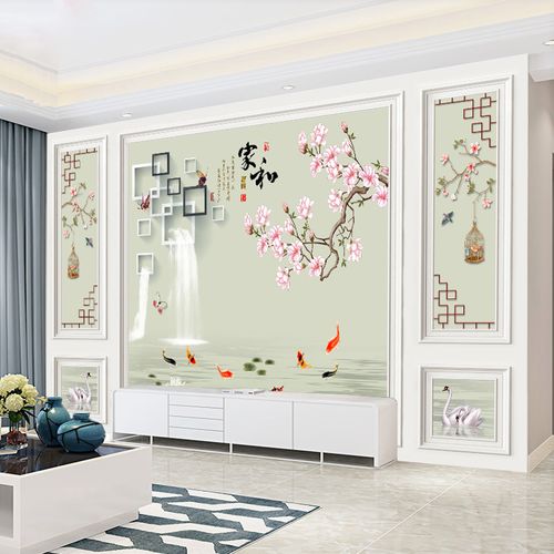 定制网红18d新中式壁布2021年新款8d电视背景墙壁纸现代简约客厅