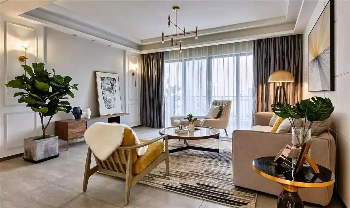 129平复古北欧风,艺术画提升家居档次.以现代抽象画代替普遍 - 抖音