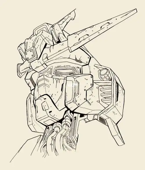 画了一天#高达手绘  #手绘  #高达