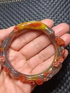 朝阳北票料,战国红手镯,57口径有喜欢的来结缘.