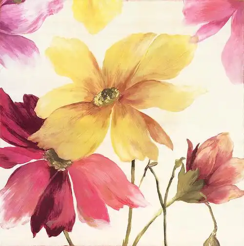 手绘装饰画二联花卉无框画卧室花卉挂画b