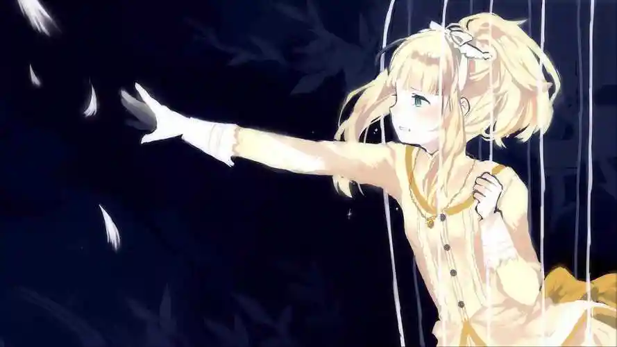 牢笼,羽毛,凄美,伤感,美丽的女生动漫 桌面壁纸