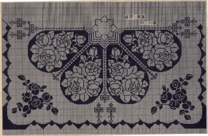 【转载】八十年代的钩针蕾丝方格图案