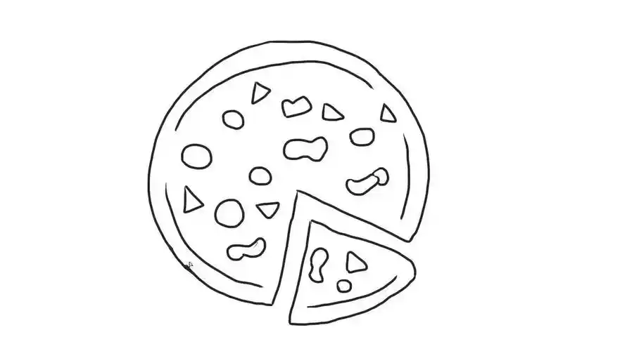 披萨儿童亲子简笔画