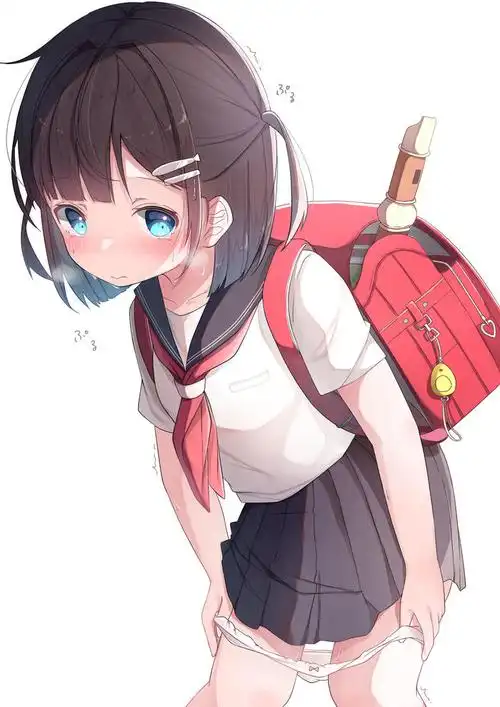 小学生书包女生插画图片壁纸