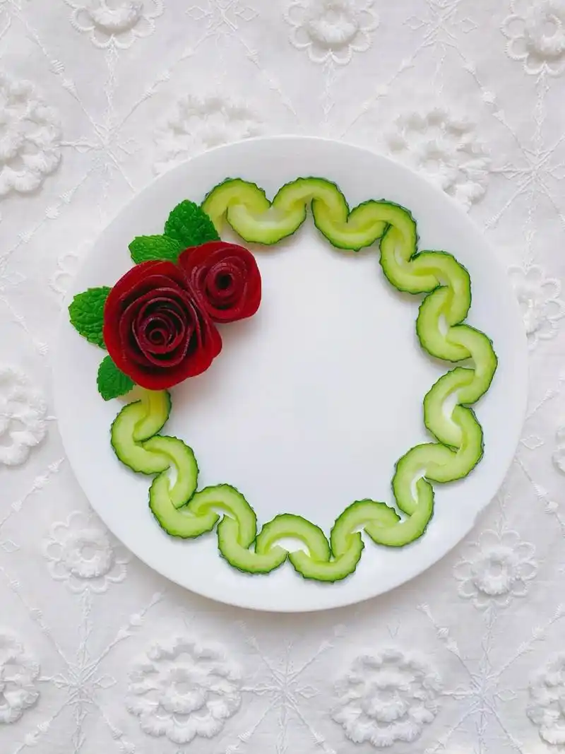 盘饰|家宴年夜饭黄瓜摆盘围边合集三～91 往前翻看都要具体操作步骤