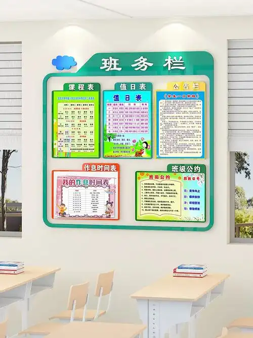 班级布置教室装饰班务栏墙贴纸学校初高中小学文化建设神器公告栏