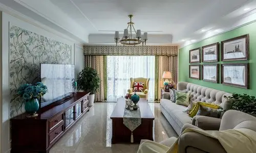 美式风格三居室客厅装修效果图