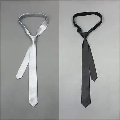 solid color plain satin mens tie necktie skinny classic necktie