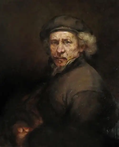 临伦勃朗老年自画像