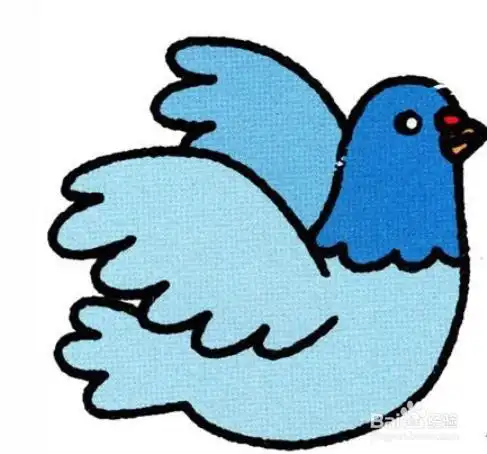 画大全白鸽简笔画涂色白鸽怎么画鸽子简笔画作品图片蓝色的鸽子简笔画