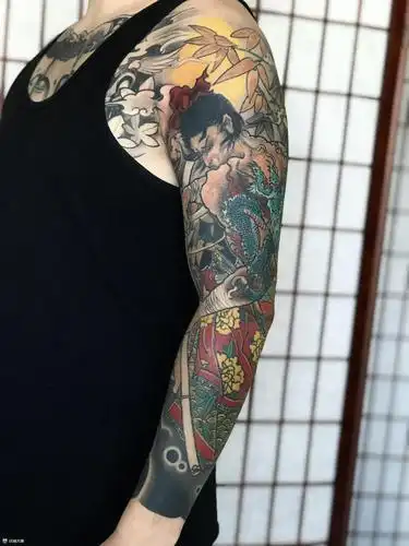 九纹龙花臂_纹身图案手稿图片_胶东巳雕的纹身作品集