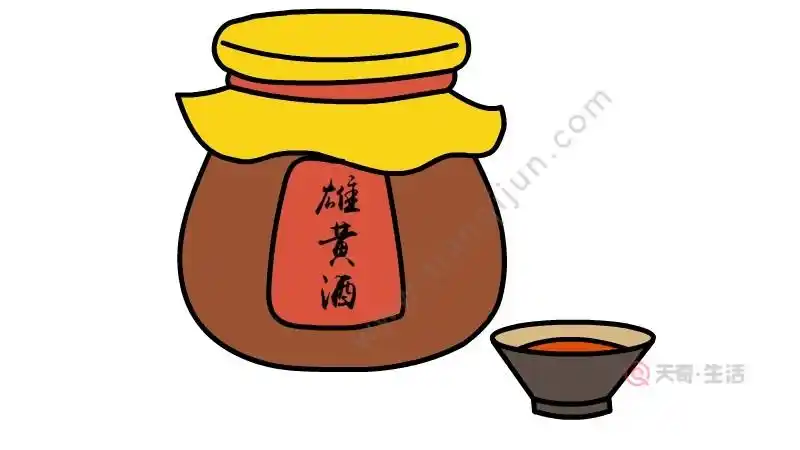 端午节雄黄酒简笔画步骤端午节雄黄酒简笔画教程