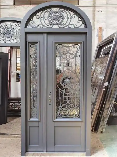 圣芙尼别墅大门双开玻璃门定制锌合金防盗门中式入户门乡村进户门系列