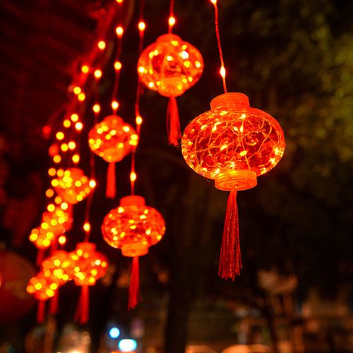小红灯笼挂饰阳台装饰闪灯串灯过年彩灯家用春节灯饰福字新年挂灯