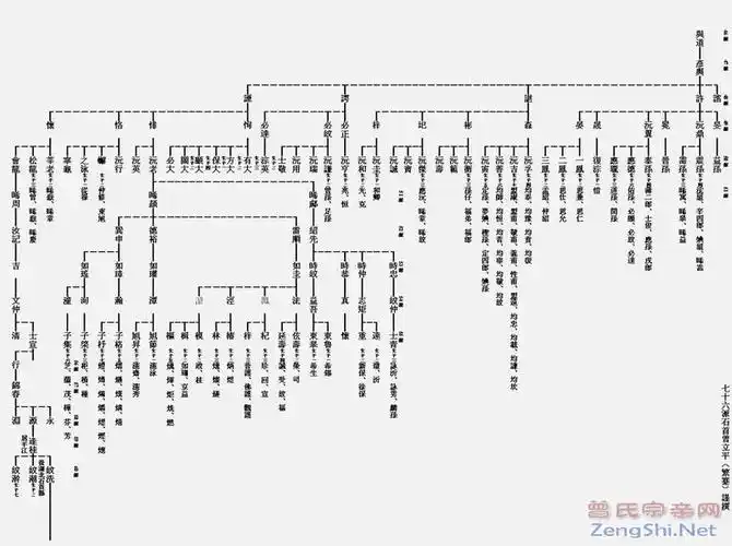武城曾氏世系线图谱