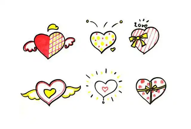 心形简笔画心形简笔画图片大全带颜色