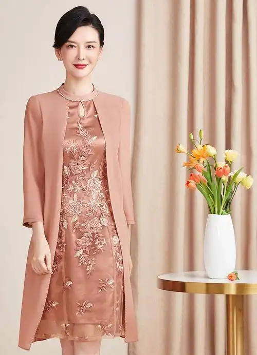 喜婆婆婚宴高贵喜庆服装婚礼妈妈装高档礼服婚礼妈妈礼服春夏季新品喜