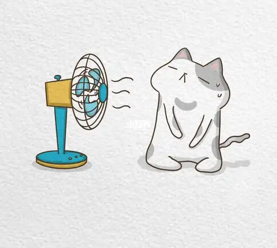 简笔画10038热得吹风扇的猫含过程简笔画风扇教程空调