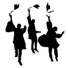 手绘学生毕业季庆典人物剪影