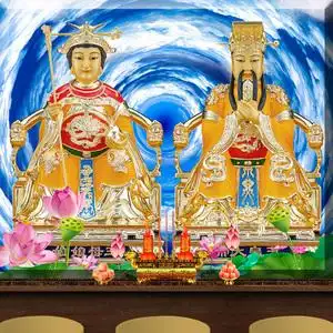 高清印花十字绣玉皇大帝王母娘娘新款线绣客厅供奉贴满砖5d钻石画