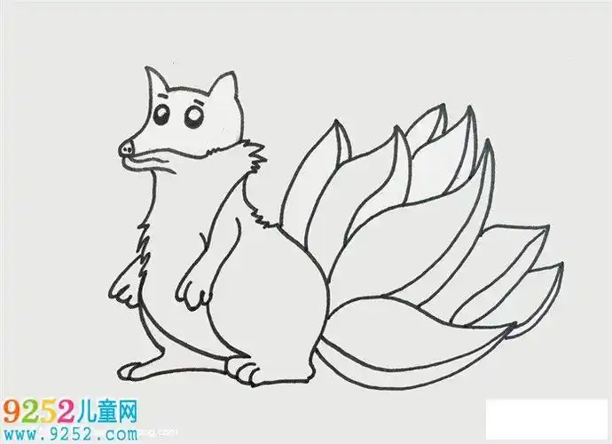 九尾狐怎么画九尾狐简笔画教程
