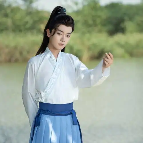 衫十里清欢原创男女款齐腰交领仙气飘逸侠客魏晋汉服印染大袖新款