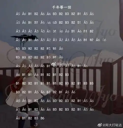 光遇千年等一回简谱-钢琴竖琴谱图片分享-燕鹿手游网