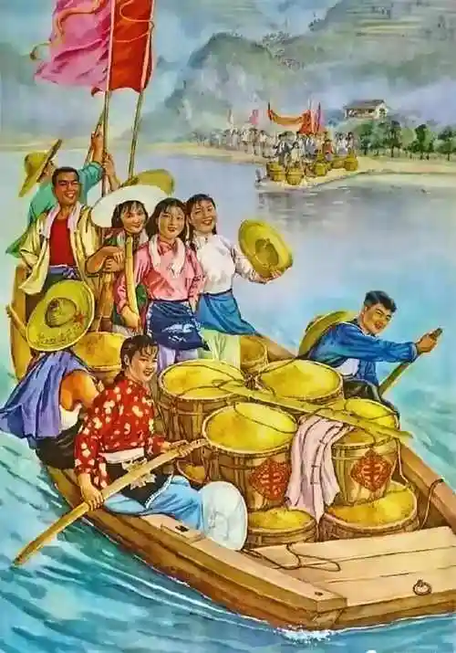 上世纪年画:《满载而归》