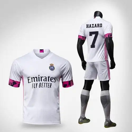 力皇马球衣2021新赛季7号阿扎尔比赛足球队服定制男士训练出场服