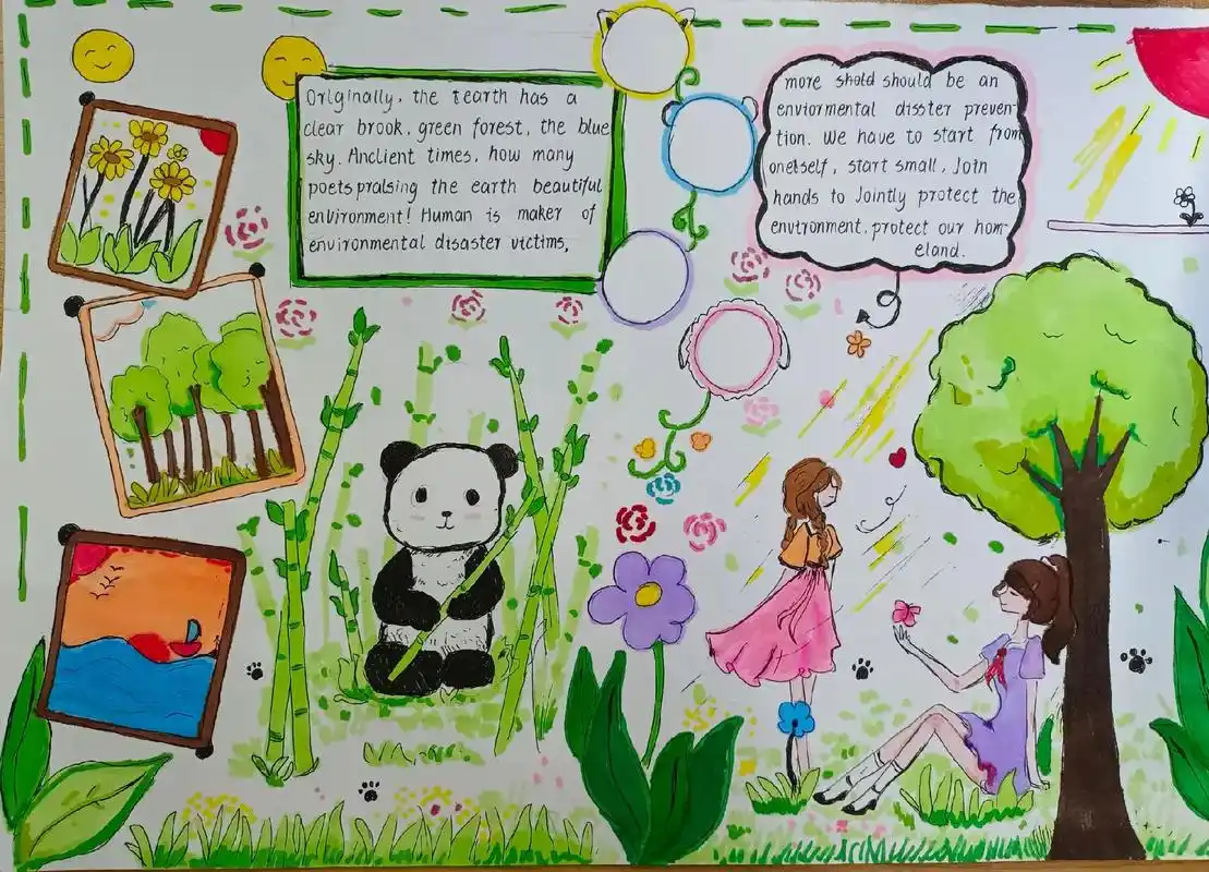 保护地球,我们在行动.#英语手抄报 - 抖音
