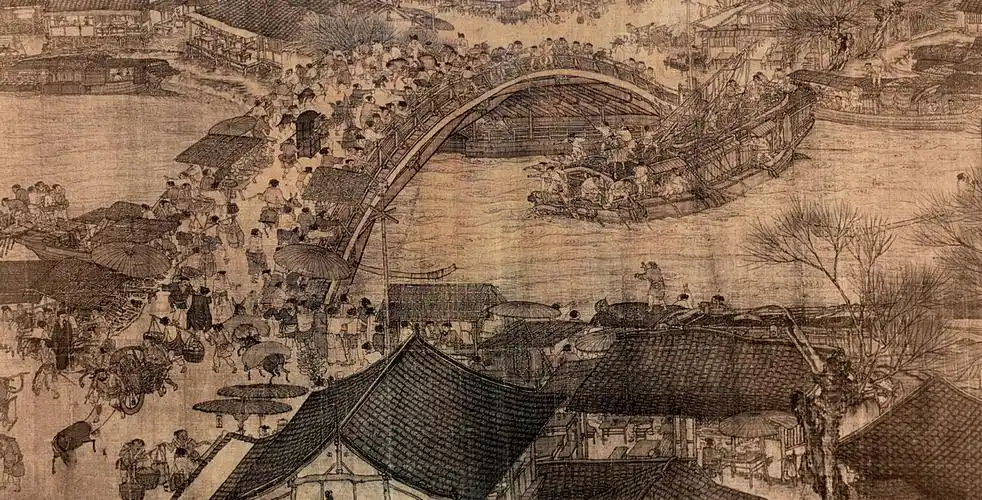 宋 张择《端清明上河图》整体与局部