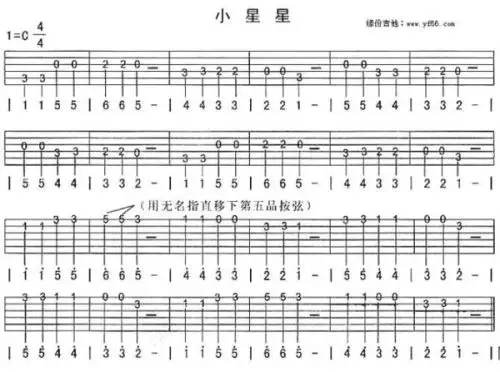 求《小星星》民谣吉他谱.
