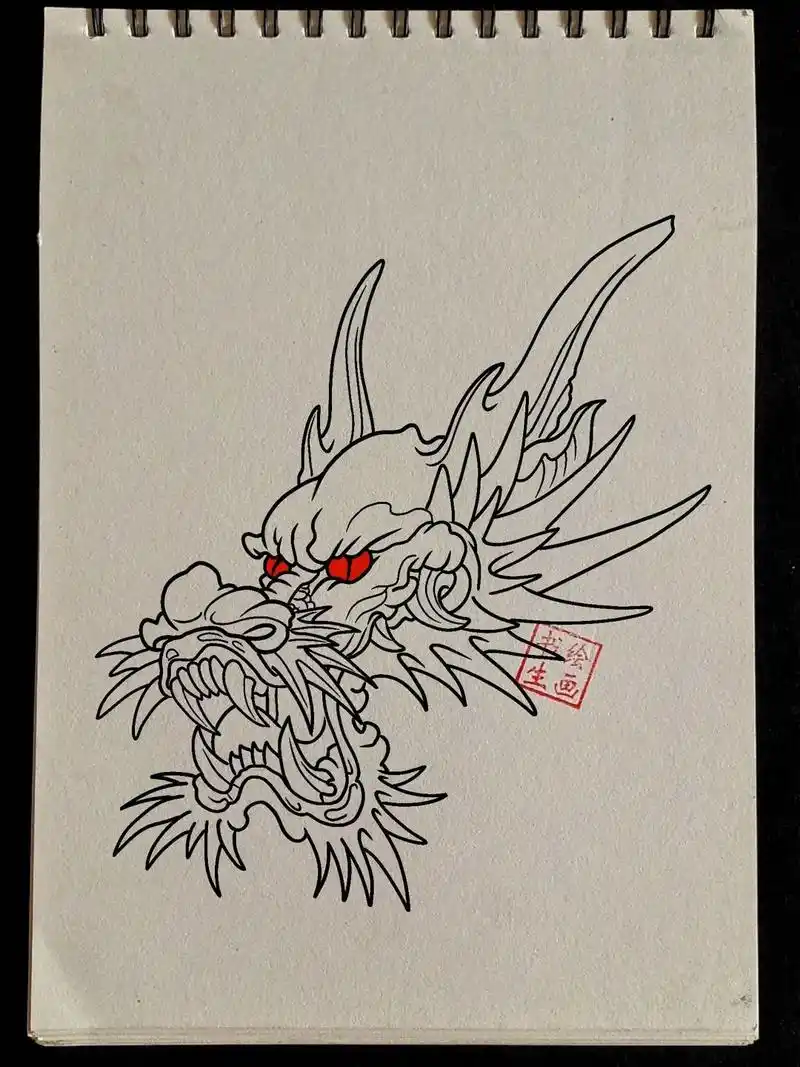 龙头详细教程#绘画过程图 - 抖音