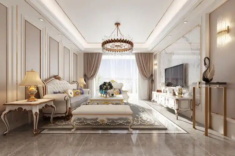 轻奢简欧风格|空间|室内设计|墨石效果图表现 - 原创作品 - 站酷
