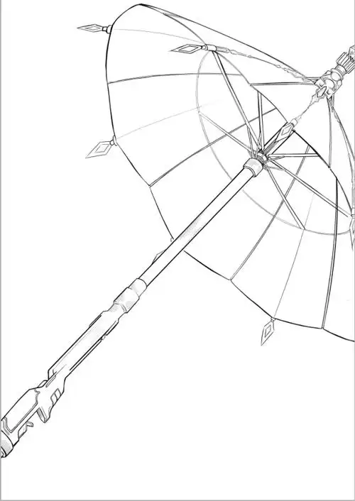 是一把单独的伞～ 依然是想上色.