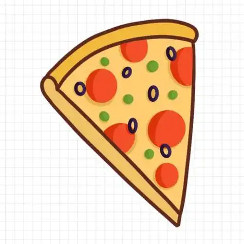 披萨简笔画简单画法图片一整块披萨简笔画画法步骤a4552矢量食物手绘