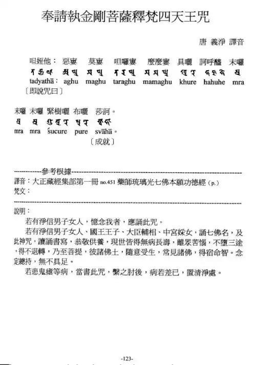 执金刚菩萨释梵四天王咒执金刚菩萨咒十二神将结愿咒以上手印仅作为