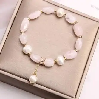 uhfr施华洛世奇轻奢时尚淡水珍珠玛瑙水晶手链女ins小众设计学生闺蜜