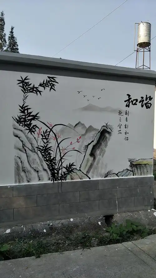 新农村墙绘,乡村文化墙,社区墙绘,农村墙绘,文化墙|插画|新锐潮流插画