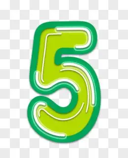 清新创意数字5字体设计