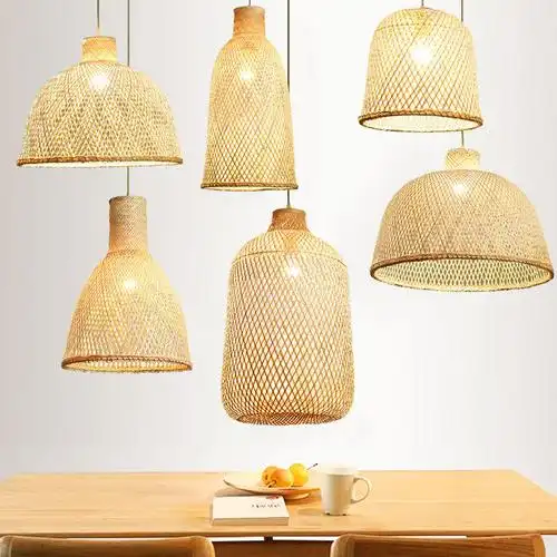 新中式禅意竹艺灯具日式简约茶楼餐厅饭店包厢创意装饰竹编小吊灯