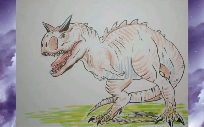 简笔画牛龙恐龙电影里的老反派了牛龙我只是长得比较别致