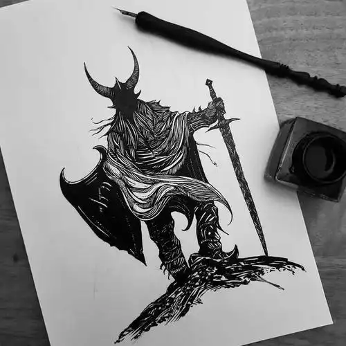 很规整严谨的线条,但是由这些线条所组成的画面却是霸气十足.