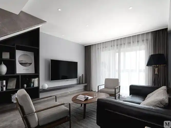 简约客厅窗帘装修效果图