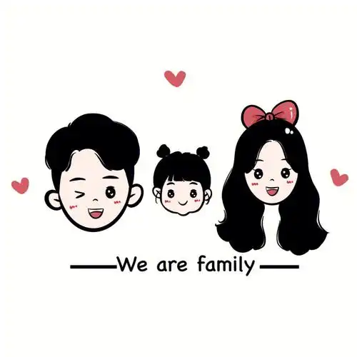 我们是一家人好可爱幸福的全家福简笔画头