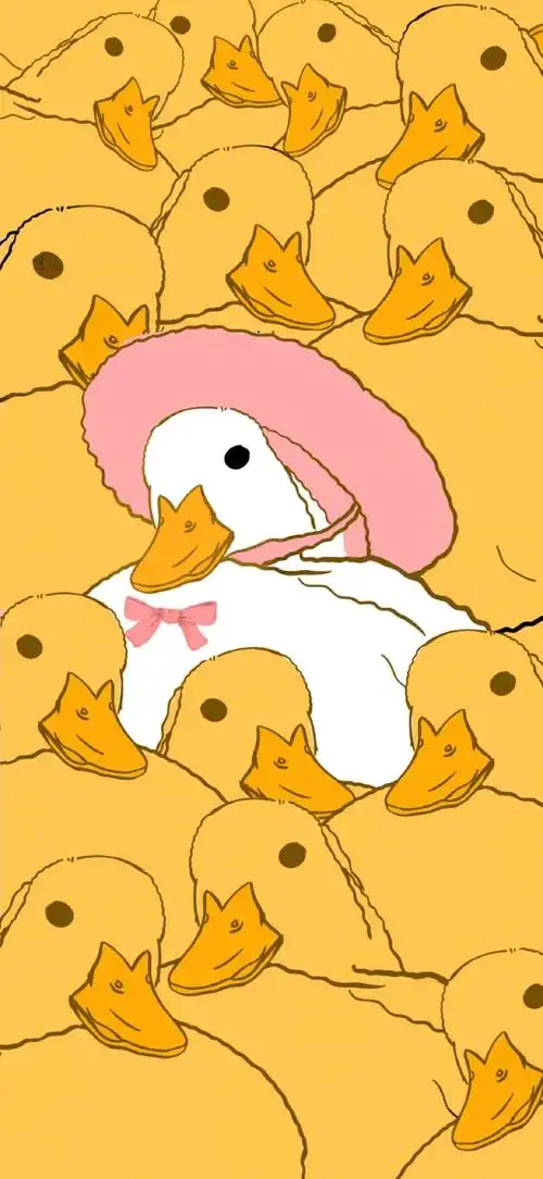 卡通黄色鸭子可爱壁纸_手机壁纸_动漫卡通手机壁纸_我要个性网